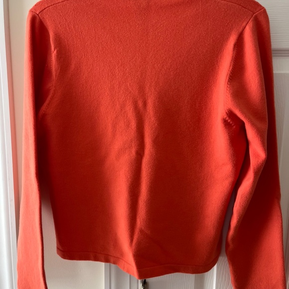 SHU SHU Orange V Neck Sweater, XL - Picture 3 of 5